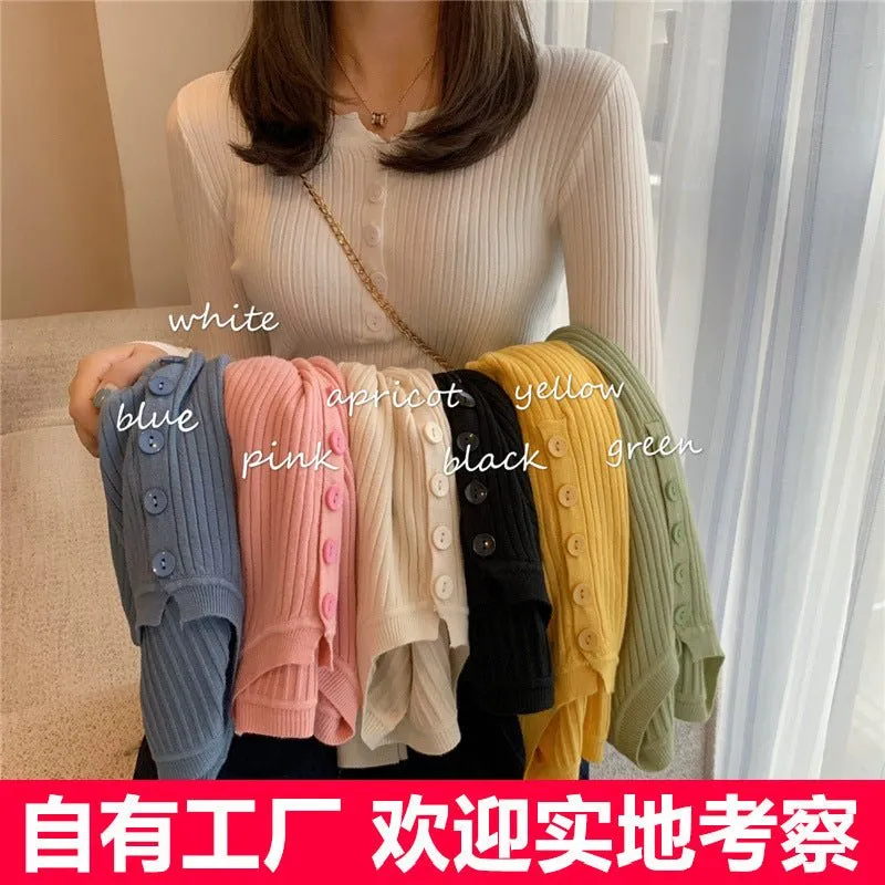 Slim fit tops long-sleeved knitted tops OT