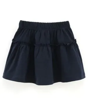 Solid Frilled Skirt - Navy