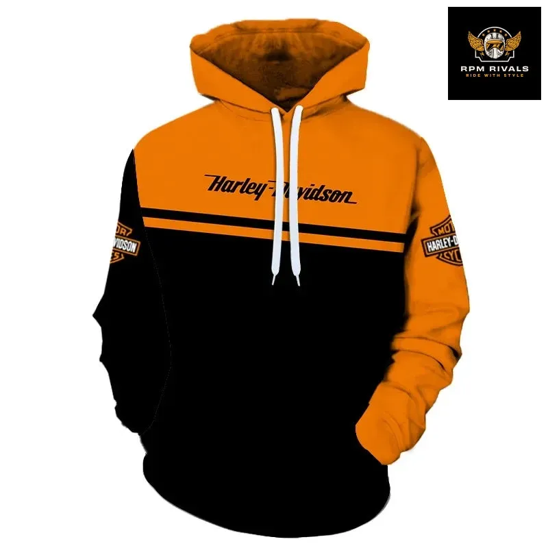 Spring Autumn Harley Davidson Hoodie Men -Women - Kids 3d Print Harley Logo Hoodies Fashion Sweatshirt Motorcycle Outdoor Sports Jacket
