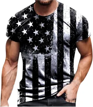 Straight Leg Workout Athletic Jogger Shorts for Man Summer Fall USA Flag 3D Digital Print Shorts Mens 2025 Y2K