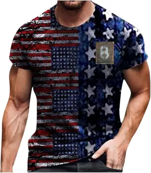 Straight Leg Workout Athletic Jogger Shorts for Man Summer Fall USA Flag 3D Digital Print Shorts Mens 2025 Y2K