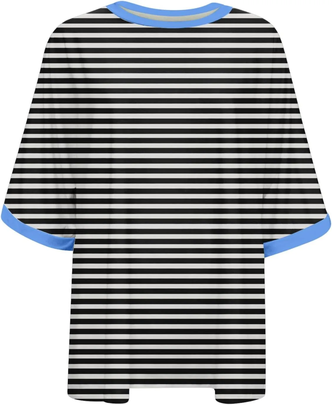 Striped Shirt Women Women's Fashion Half Sleeve Tshirts Shirts Summer Crewneck Workout Tops Casual 2025 Trendy