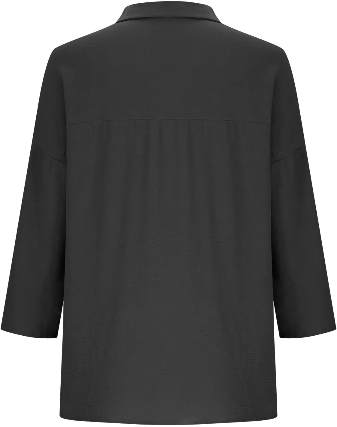 Summer Tops for Women 2025 Trendy 3/4 Length Sleeve Shirts Loose Fit Dressy Casual Blouses Lapel Button Down Shirts