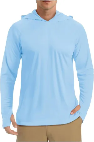 Sun Shirts for Men UPF 50  Sun Protection Hoodie T-Shirt Long Sleeve SPF Outdoor Fishing Lightweight UV Hiking Shirts