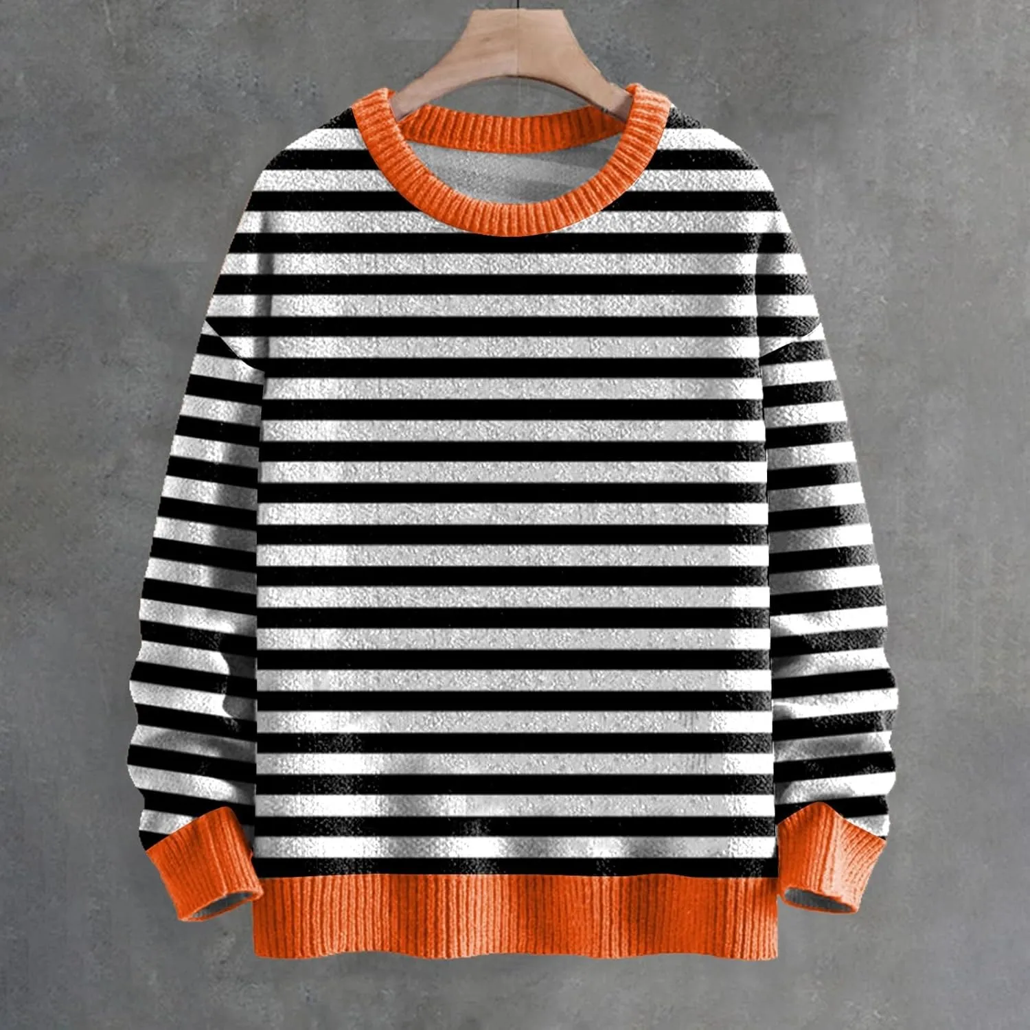 Sweaters for Women Crewneck Sweater Striped Shirt Long Sleeve Pullover Sweatshirt Knit Cardigan Fall Casual Top
