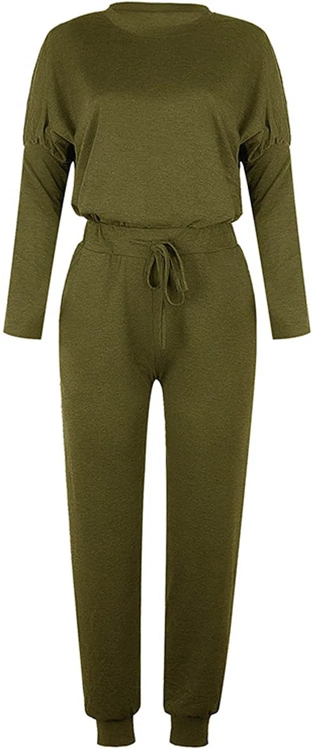 Sweatsuits Women 2 Piece Outfit Long Sleeve and Pants Set Loose Fit Lounge Set Casual Tracksuit Summer Track Suit