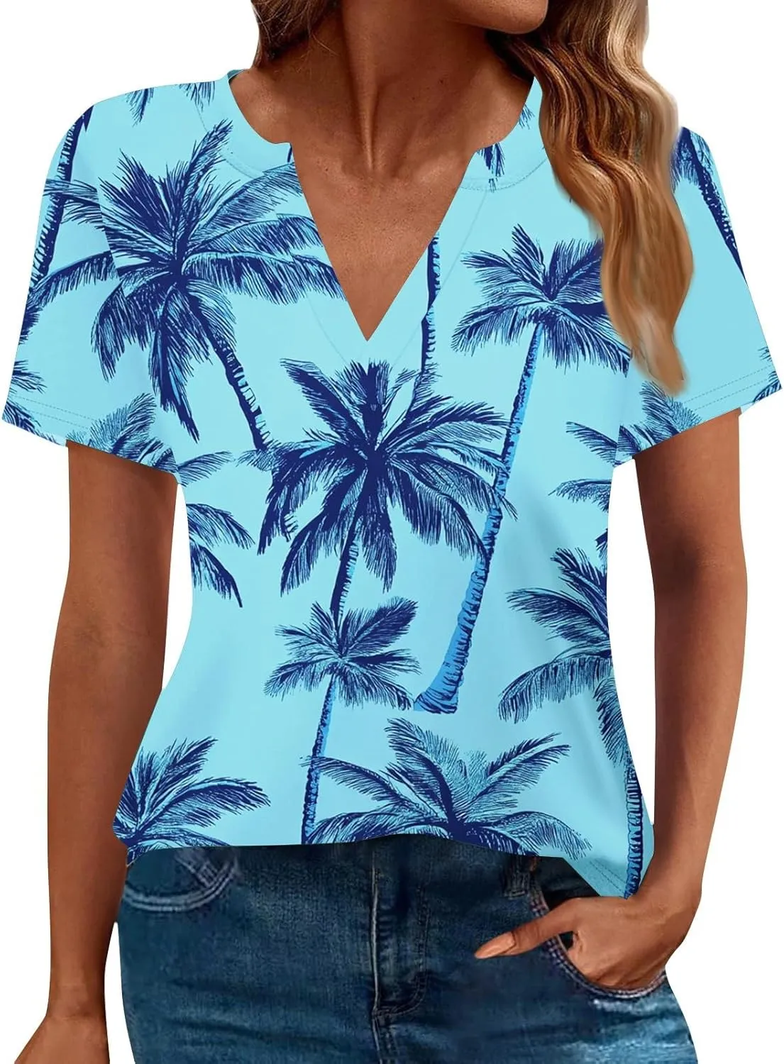 T-Shirts Women's Summer Striped Short-Sleeved V-Neck Shirt Business Casual Loose T-Shirt Trend Fashion Clothing top