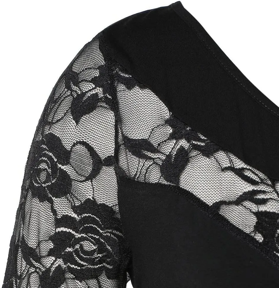 Tee Shirts for Women Summer Fall Short Sleeve Crewneck Lace Floral Loose Fit Plus Size Basic Tops Shirts Women 2025