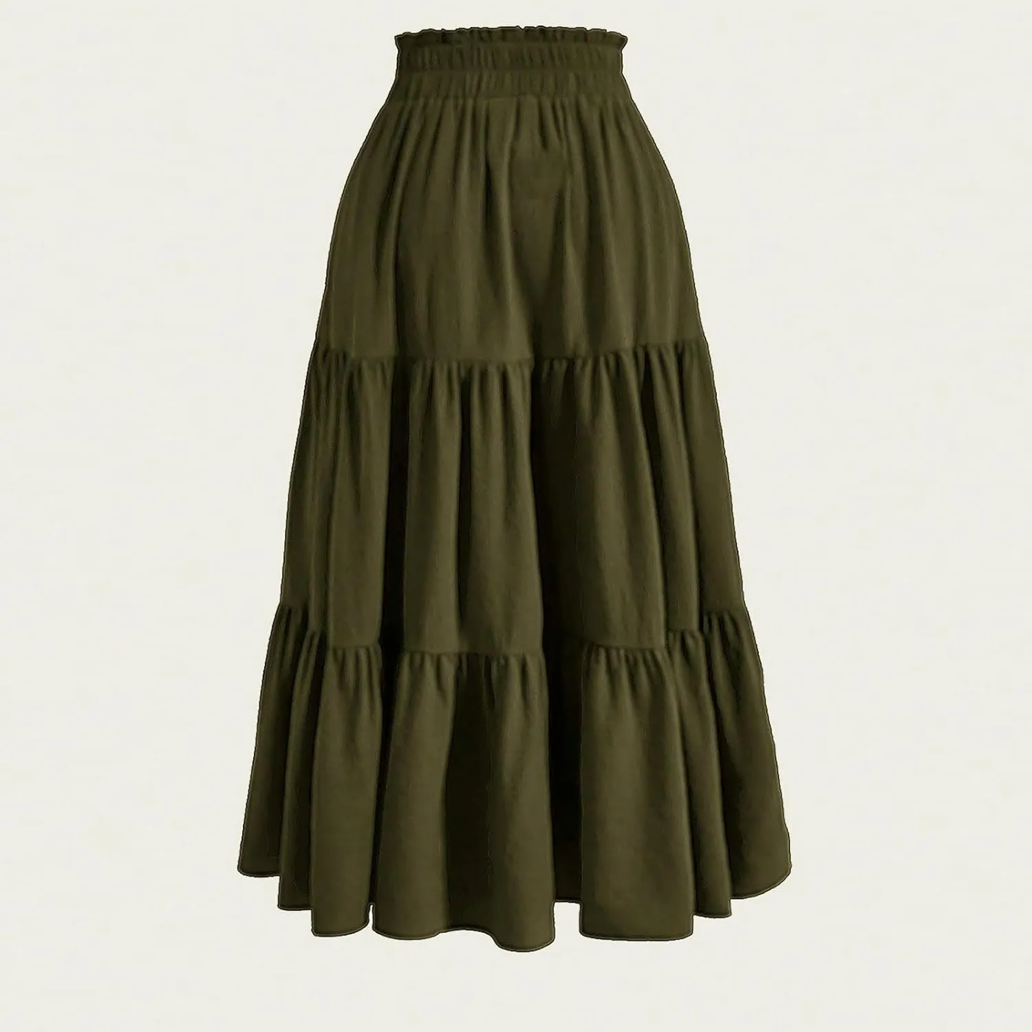 Tiered Maxi Skirts for Women High Waisted 2025 Pleated A-Line Flowy Swing Boho Skirts Wear to Beach Vacation Party