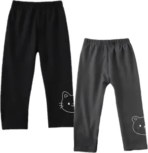 Toddler Leggings for Baby Girls Fleece Warm Pull On Bottoms Leggings Pants 9M-4T