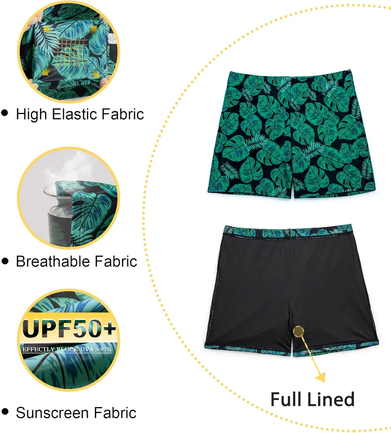 Tournesol Women's Swim Shorts High Waisted Bathing Suit Bottoms Swimsuit Boy Shorts Swimming Bottoms