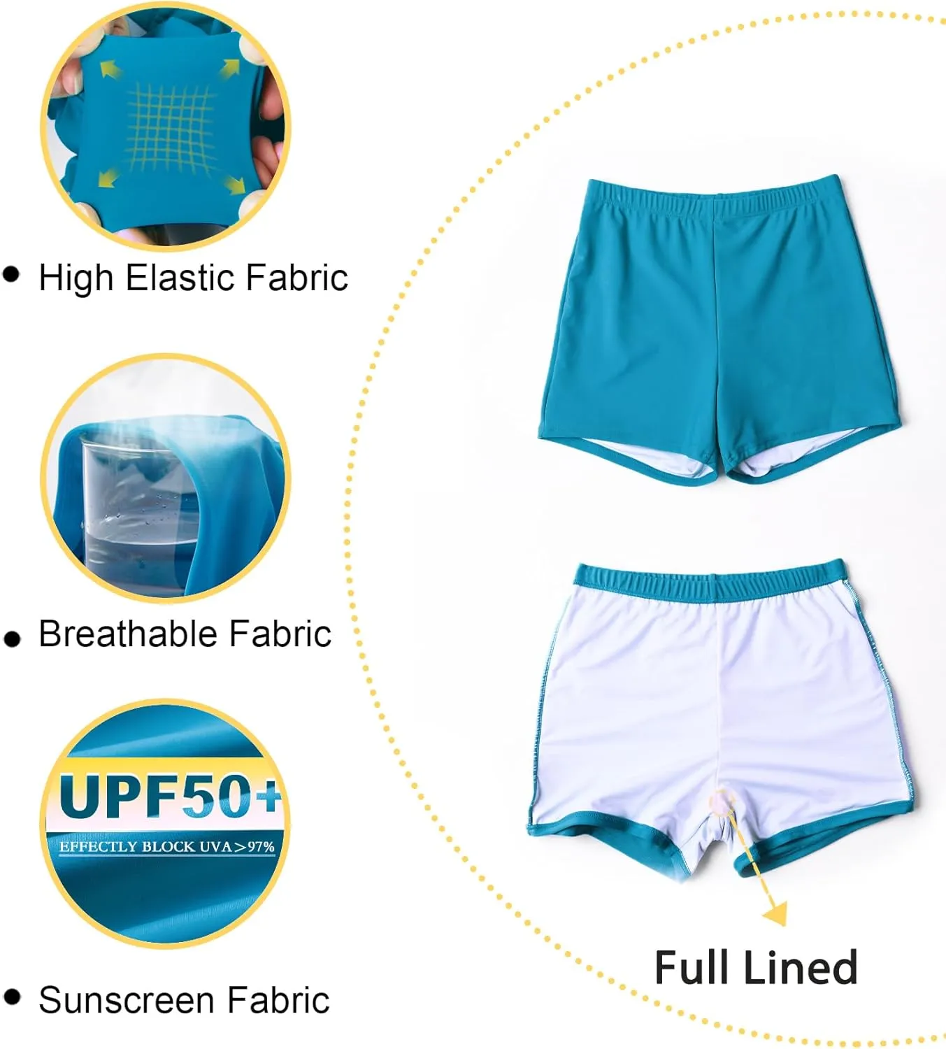 Tournesol Women's Swim Shorts High Waisted Bathing Suit Bottoms Swimsuit Boy Shorts Swimming Bottoms
