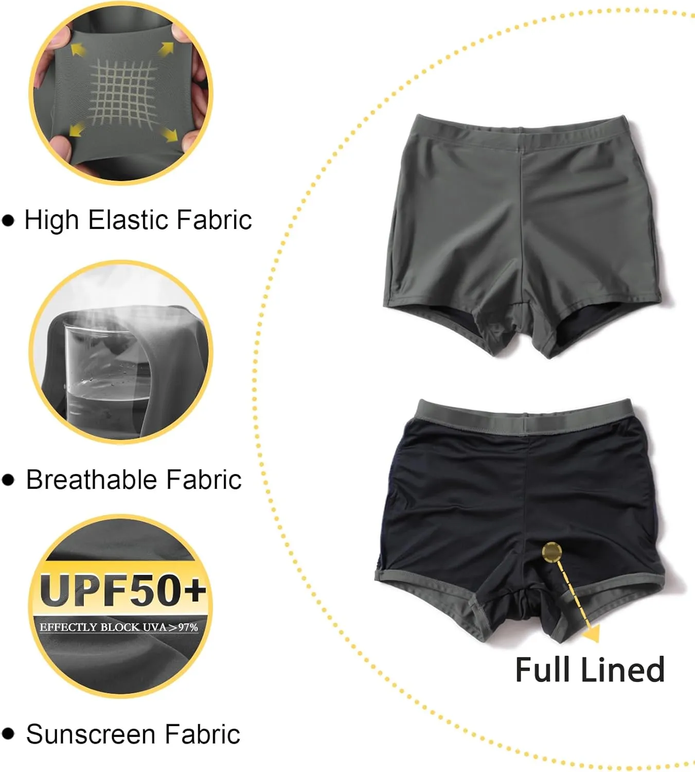 Tournesol Women's Swim Shorts High Waisted Bathing Suit Bottoms Swimsuit Boy Shorts Swimming Bottoms