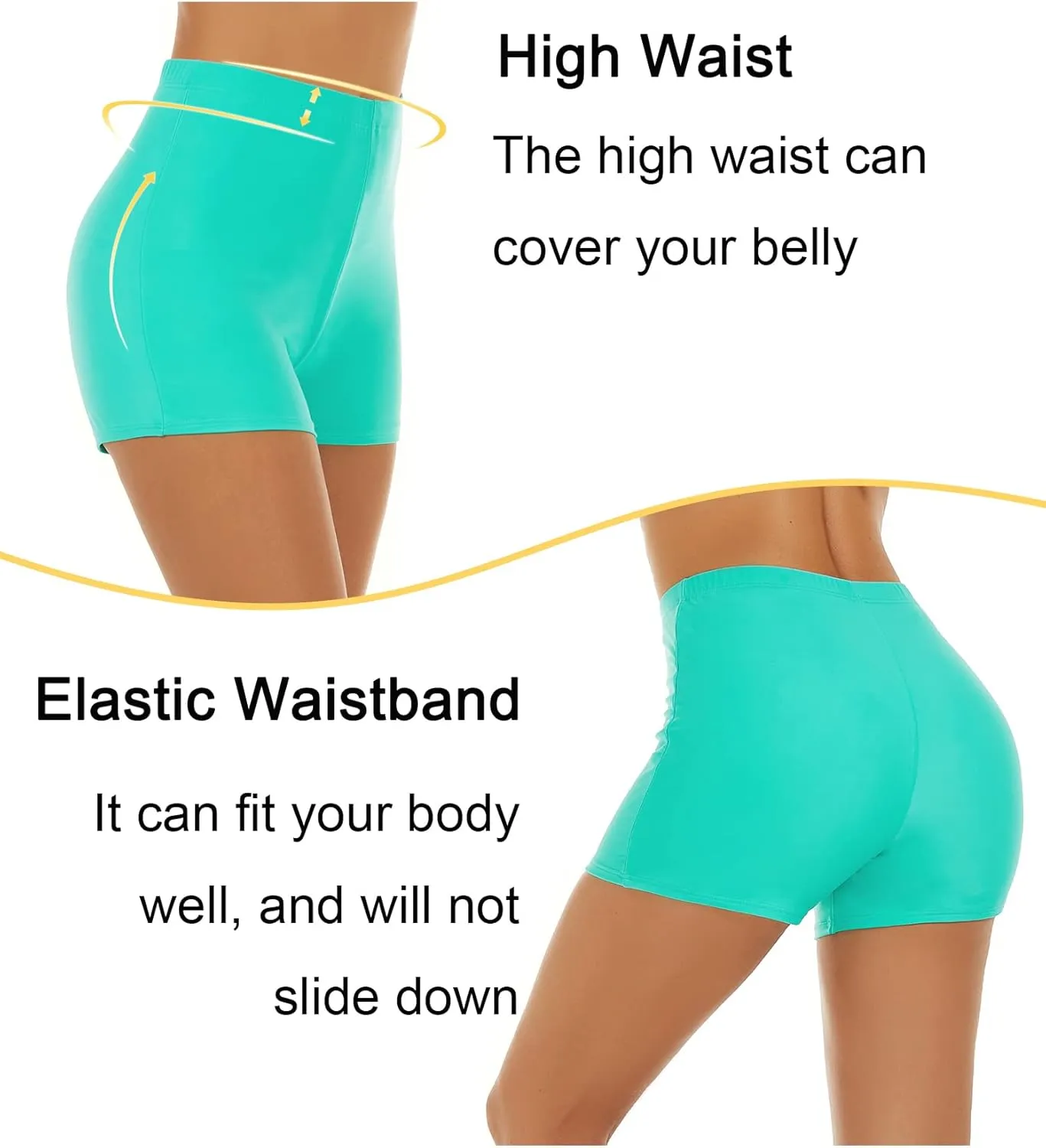 Tournesol Women's Swim Shorts High Waisted Bathing Suit Bottoms Swimsuit Boy Shorts Swimming Bottoms