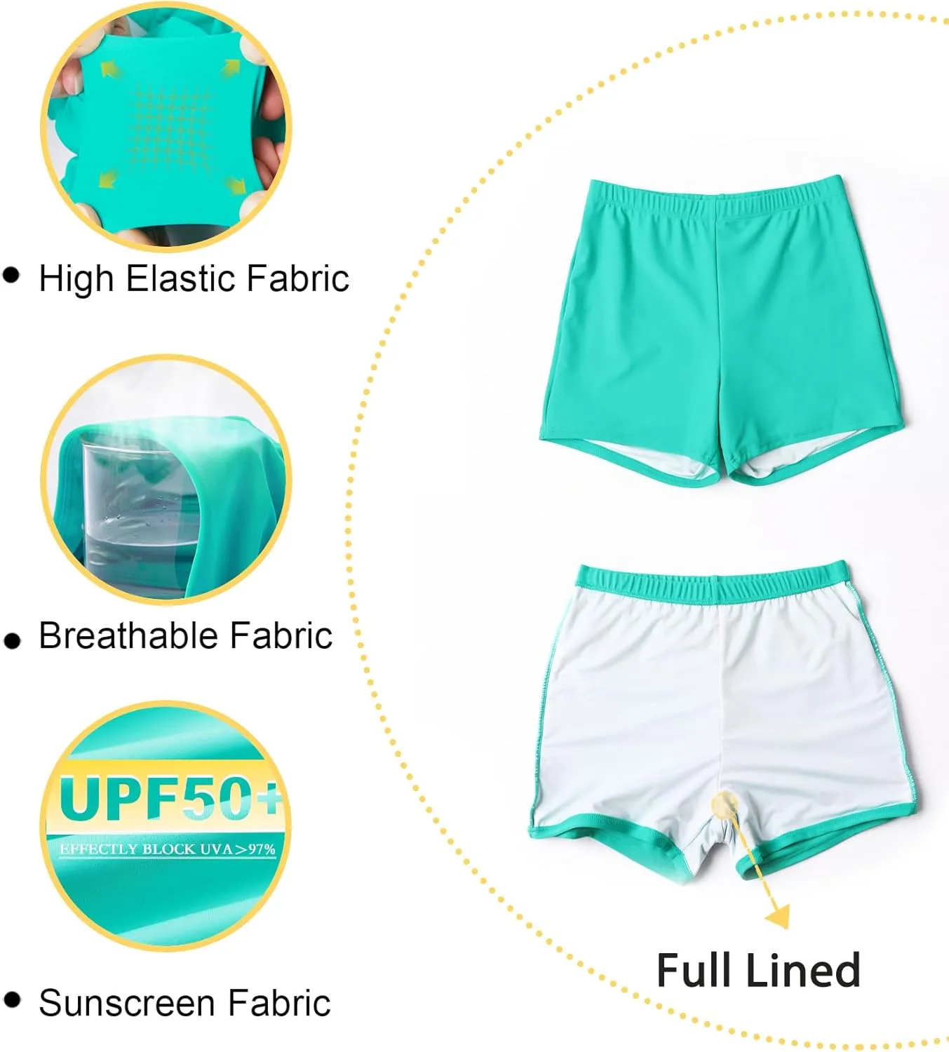 Tournesol Women's Swim Shorts High Waisted Bathing Suit Bottoms Swimsuit Boy Shorts Swimming Bottoms