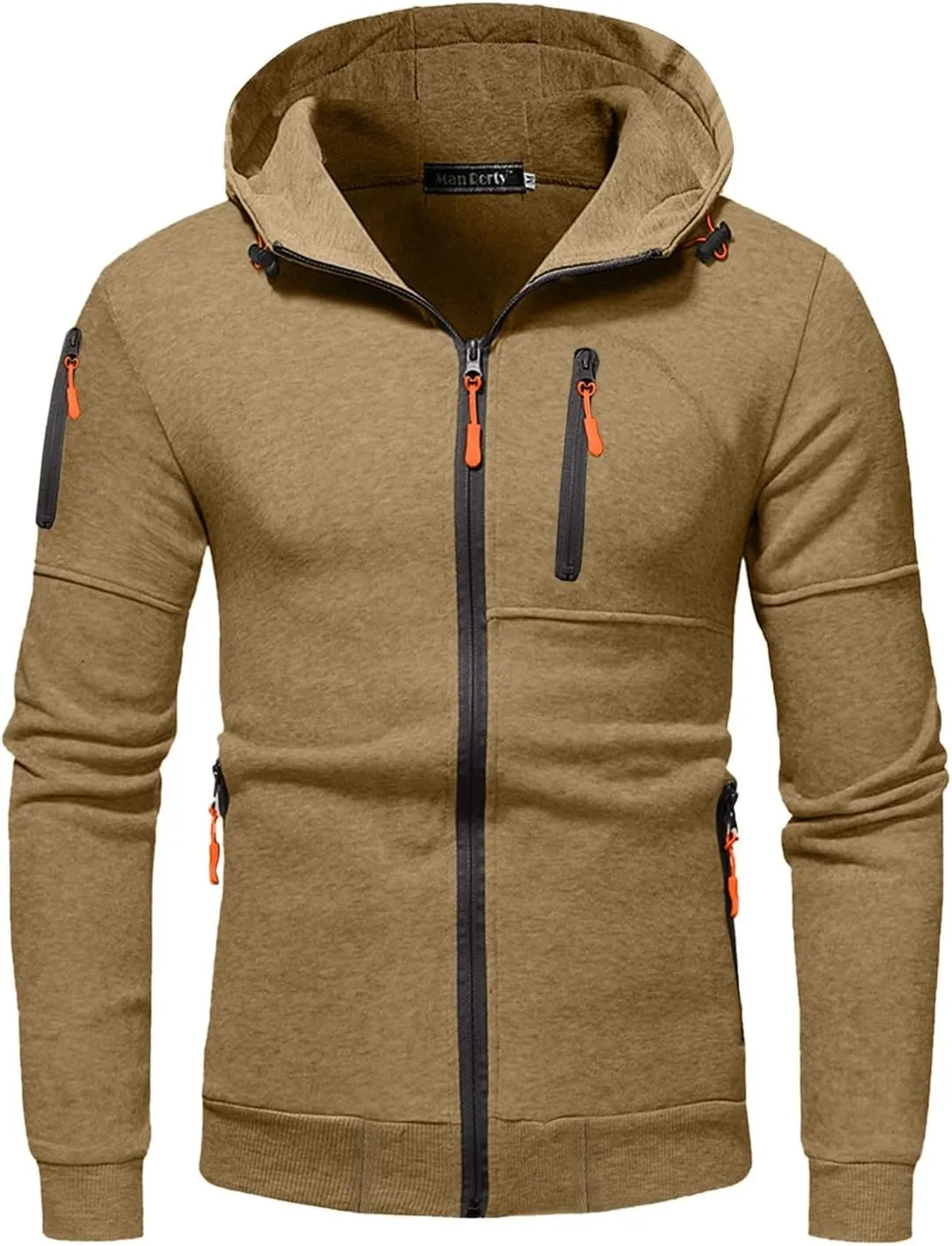 TUQIDEWU Hoodies for Men Pullover, Casual Hoodies for Men with Zip Pockets Full Zip Long Sleeve Hoodie Sports Hooded Jacket