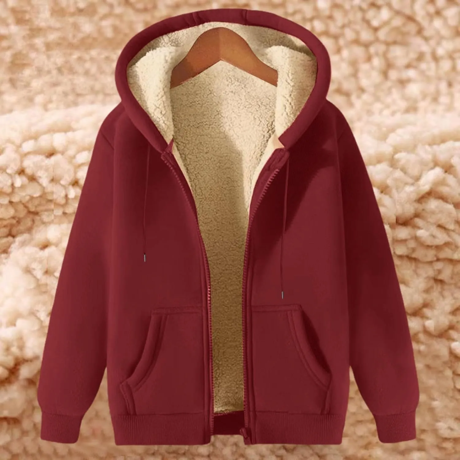TUQIDEWU Mens Fleece Hoodies, Mens Hoodies Pullover Heavyweight Warm Thick Full Zip Hooded Sweatshirt Outerwear with Pockets