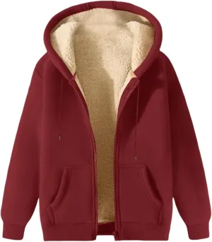 TUQIDEWU Mens Fleece Hoodies, Mens Hoodies Pullover Heavyweight Warm Thick Full Zip Hooded Sweatshirt Outerwear with Pockets