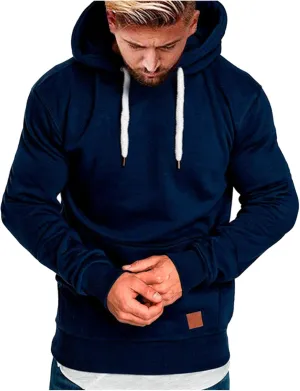 TUQIDEWU Mens Hoodies Pullover, Mens Hoodies Pullover Graphic, Mens Sweatshirt Zip Up Fall Sweatshirts for Men Long Sleeve Classic Hoodies Casual Lightweight Pullover with Pocket Navy