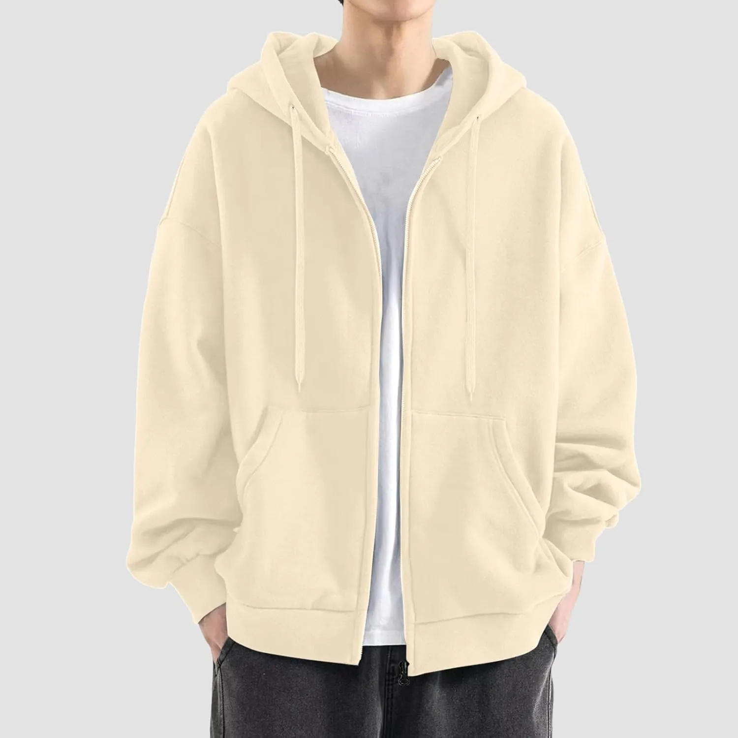 TUQIDEWU Zip Up Hoodie Men, Hoodies for Men Pullover Men's Zip-up Hoodie Oversized Hoodie Sweatshirt with Pockets for Men