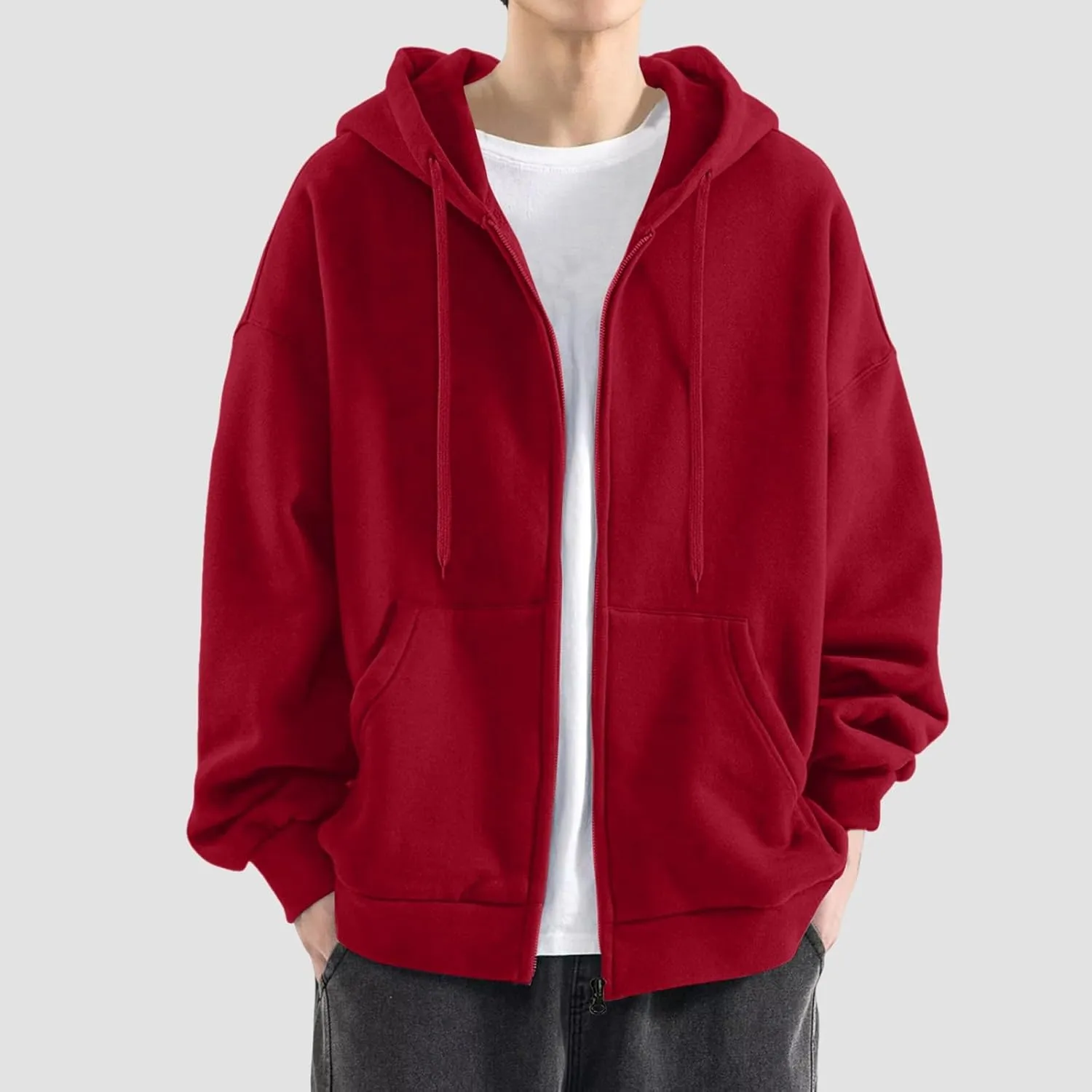 TUQIDEWU Zip Up Hoodie Men, Hoodies for Men Pullover Men's Zip-up Hoodie Oversized Hoodie Sweatshirt with Pockets for Men