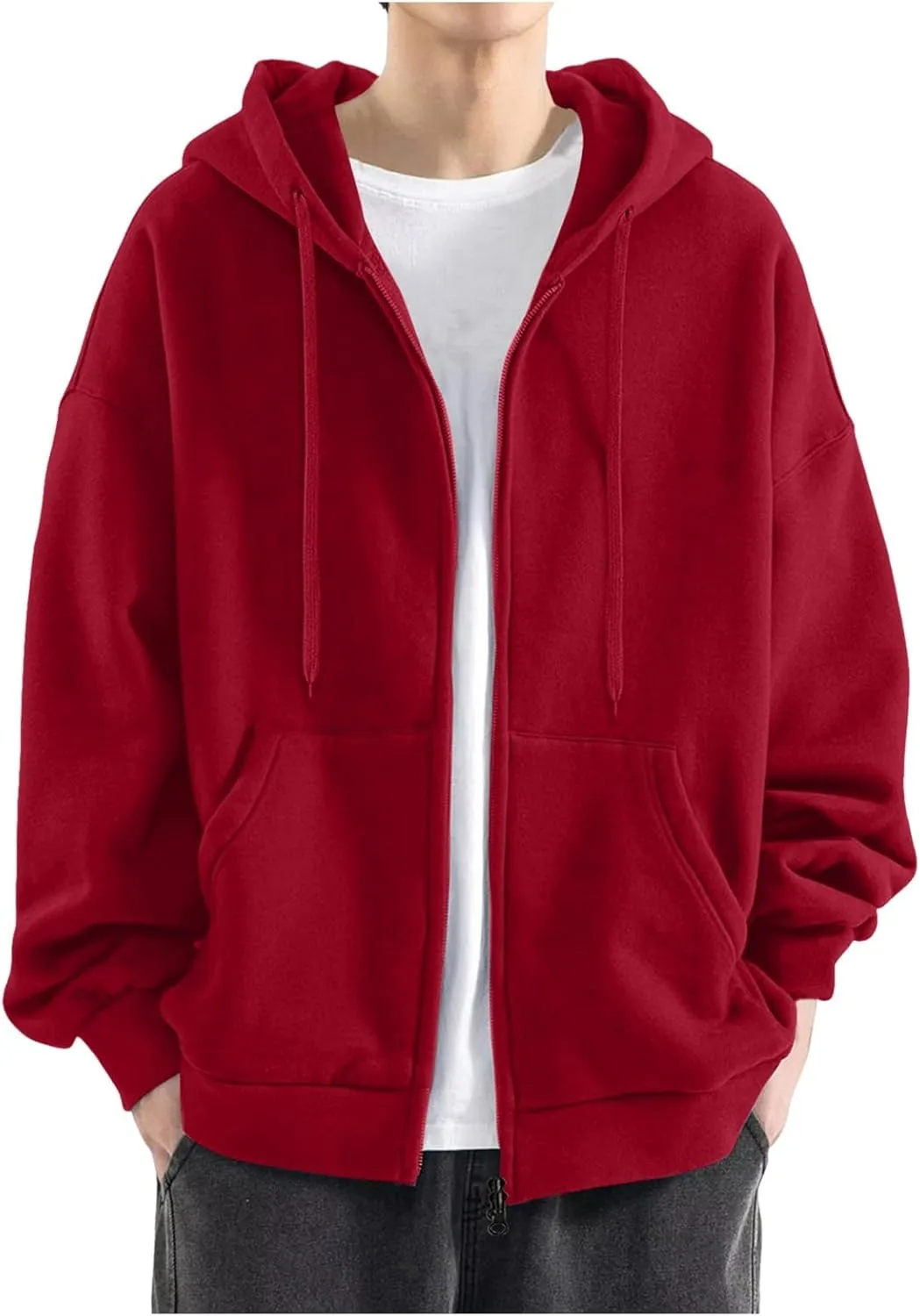 TUQIDEWU Zip Up Hoodie Men, Hoodies for Men Pullover Men's Zip-up Hoodie Oversized Hoodie Sweatshirt with Pockets for Men