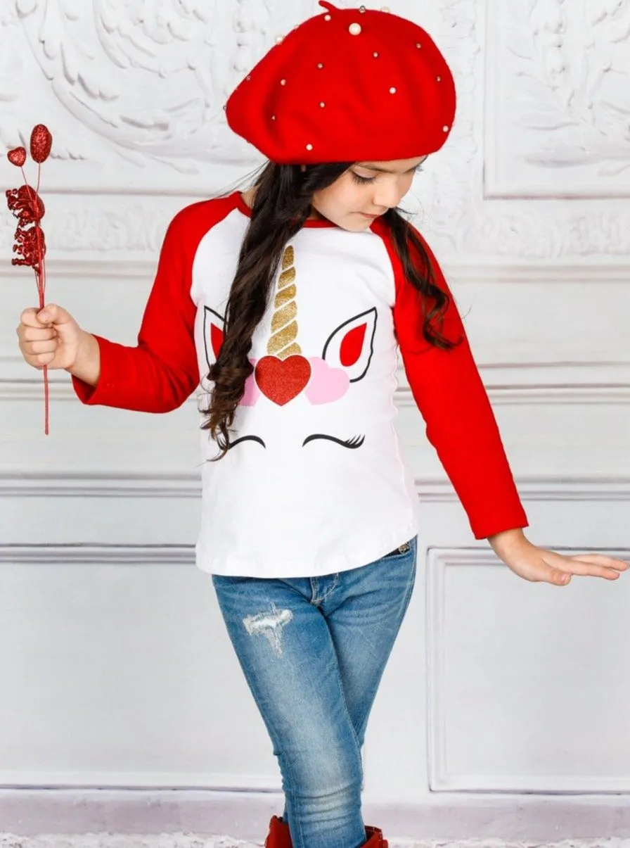 Unicorn Of Love Raglan Top