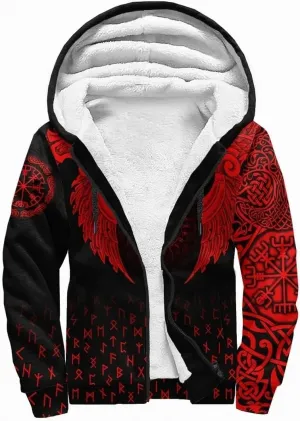 Viking Fleece Hoodies Thick Pullover Hoodies Athletic Hoodies Novelty Sweatshirt Hoodies Outdoor Zip Up Hoodies