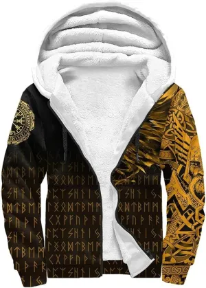 Viking Fleece Hoodies Thick Pullover Hoodies Athletic Hoodies Novelty Sweatshirt Hoodies Outdoor Zip Up Hoodies