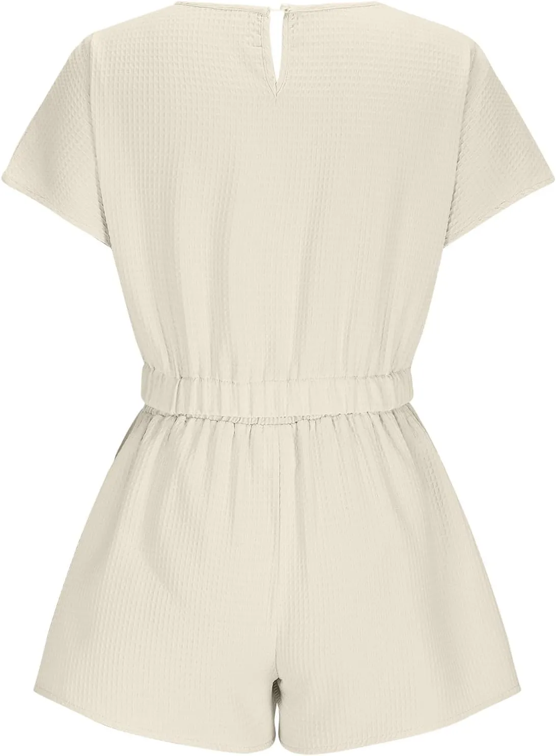 Waffle Lounge Sets for Women 2 Piece Short Sleeve Shirts and Wide Leg Shorts Set Solid Fashion Comfy Summer Outfits