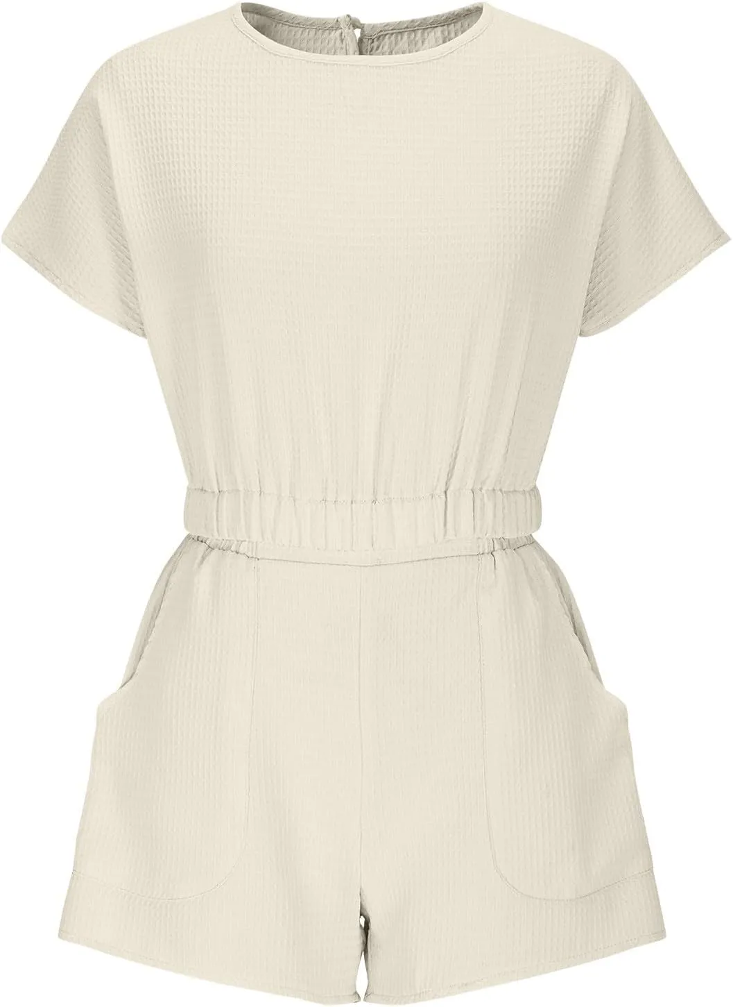 Waffle Lounge Sets for Women 2 Piece Short Sleeve Shirts and Wide Leg Shorts Set Solid Fashion Comfy Summer Outfits