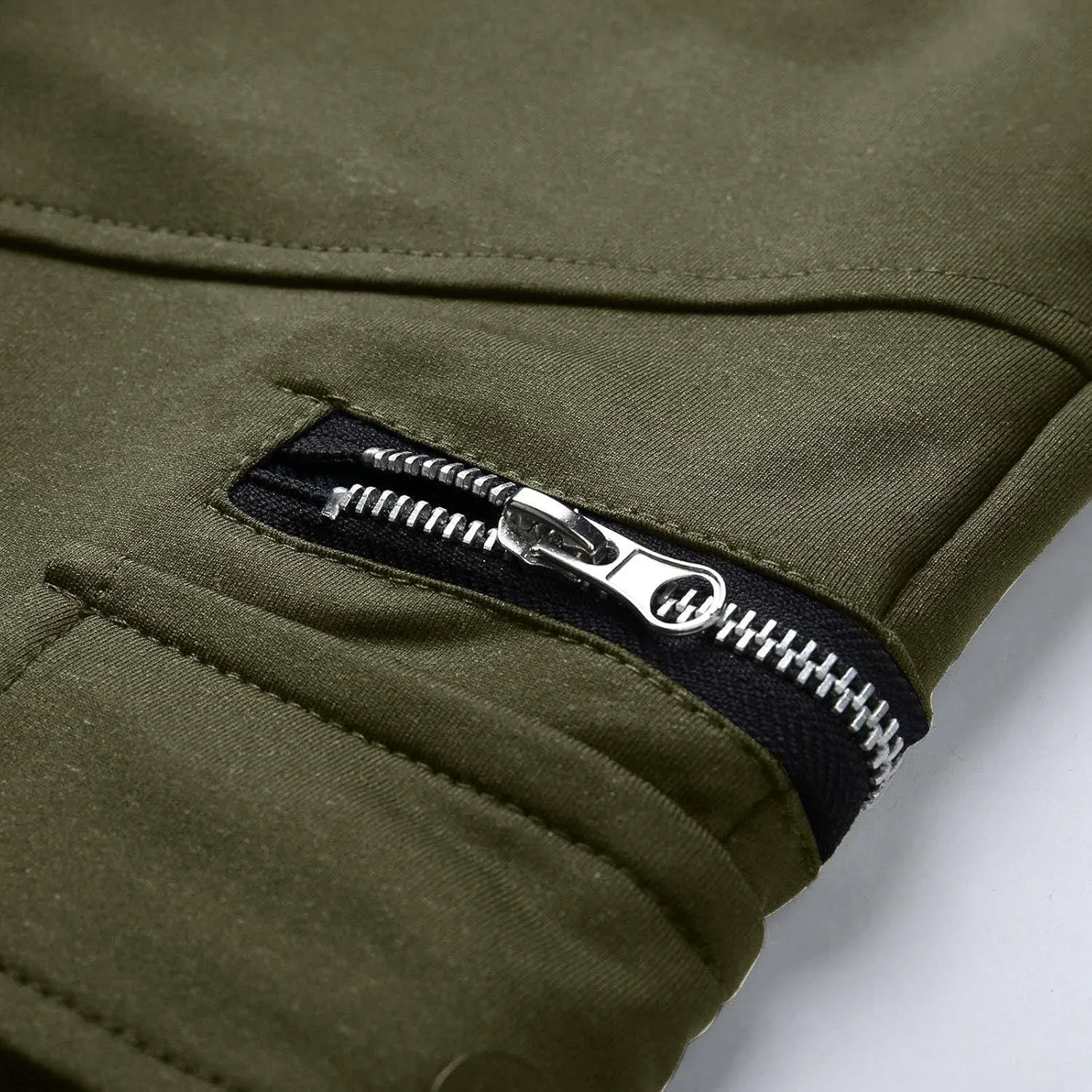 WENKOMG1 Mens Tactical Shorts Elastic Waist Drawstring Ankle Length Cargo Shorts Solid SweatShorts with Multi Pockets