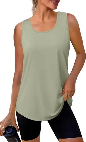 WIHOLL Workout Tops for Women Summer Athletic Tank Tops Sleeveless Shirts Beach Lightweight Gym Clothes