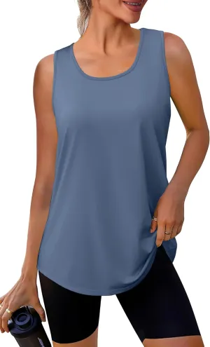 WIHOLL Workout Tops for Women Summer Athletic Tank Tops Sleeveless Shirts Beach Lightweight Gym Clothes