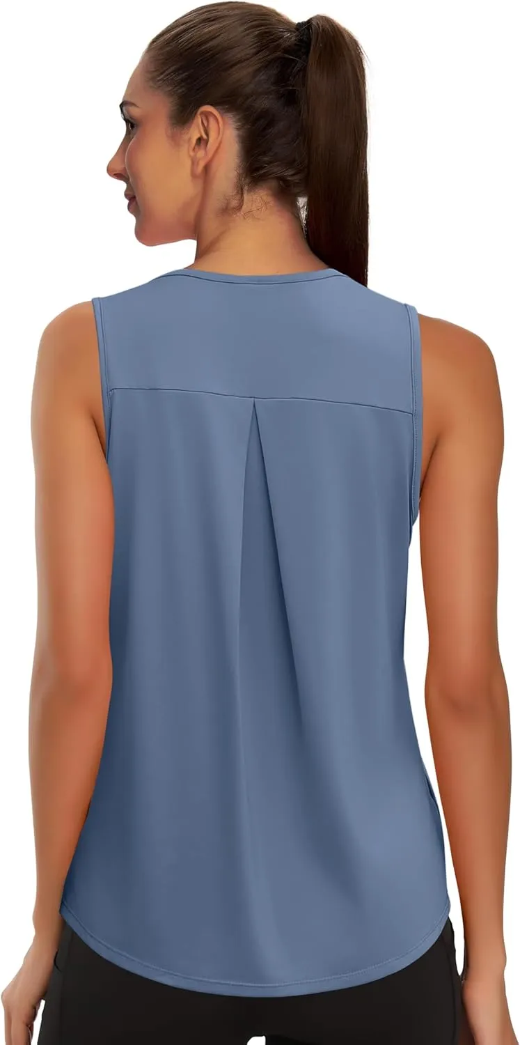 WIHOLL Workout Tops for Women Summer Athletic Tank Tops Sleeveless Shirts Beach Lightweight Gym Clothes