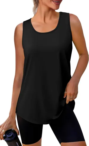 WIHOLL Workout Tops for Women Summer Athletic Tank Tops Sleeveless Shirts Beach Lightweight Gym Clothes