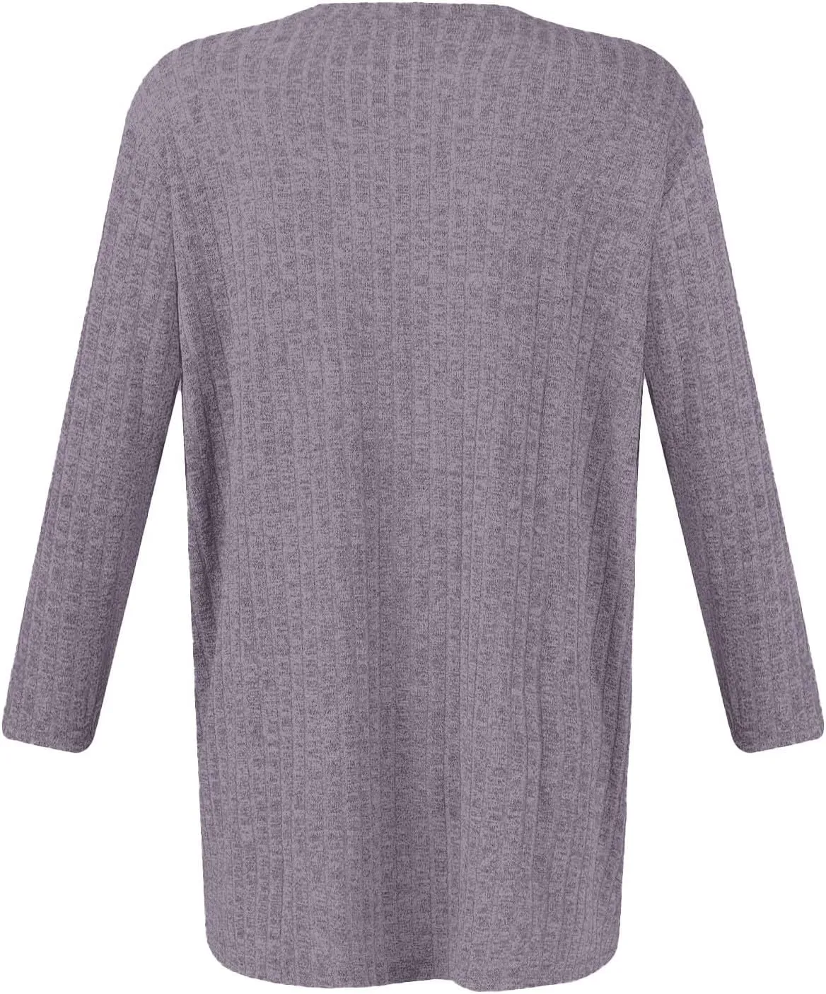 Winter 3/4 Length Sleeve T Shirts Loose Fit Ribbed Knit Cozy Sweaters Plus Size Sweatshirts