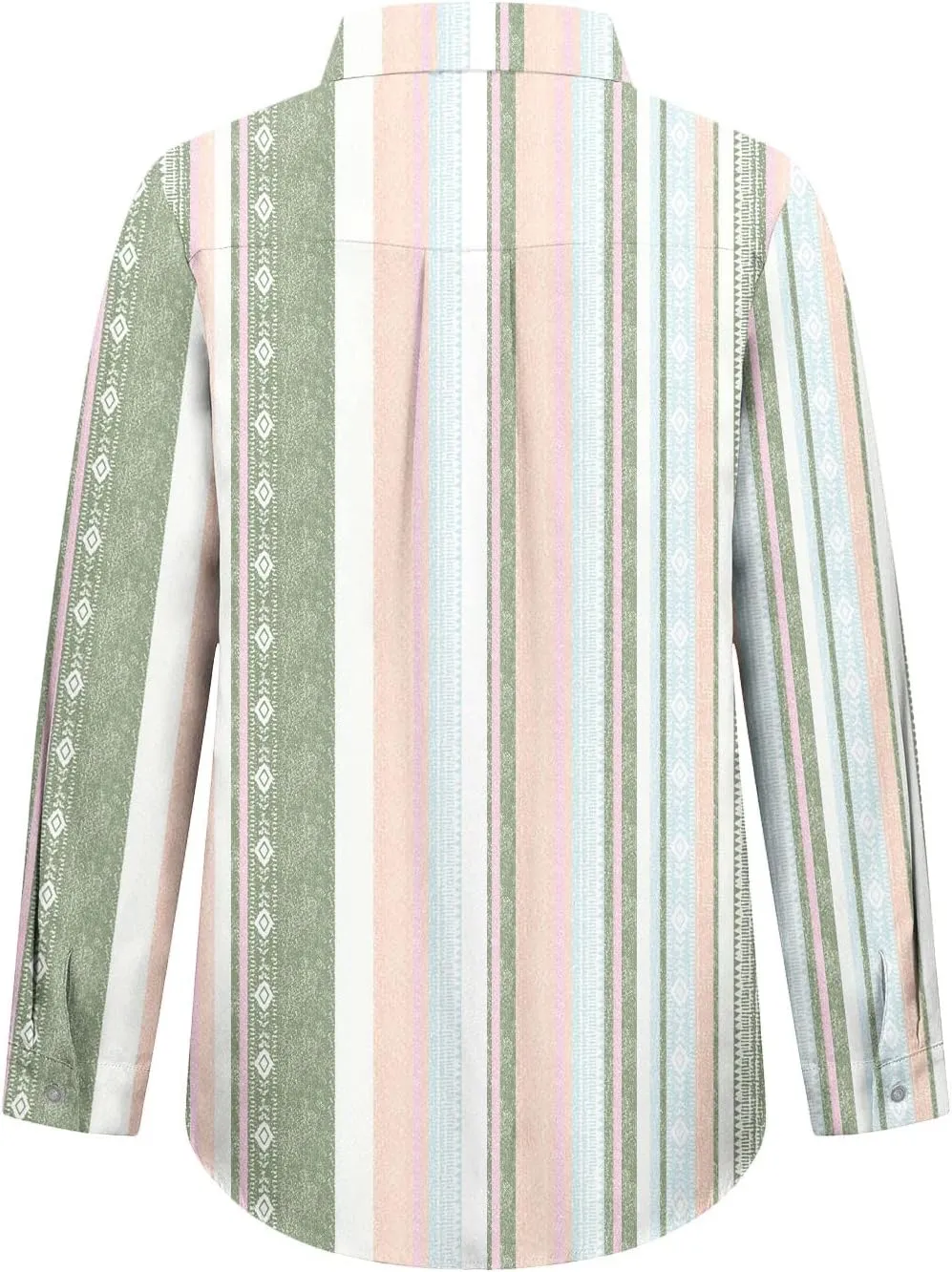 Women Button Down Shirts Cotton Linen Casual Collar Blouses Stripes Long Sleeve Shirts Comfy Fall Outfits 2024