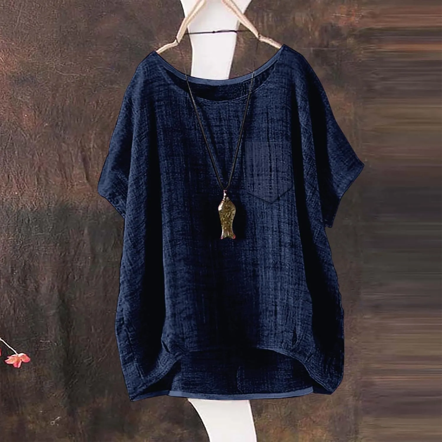 Women Linen Button Down Shirt Down Short Sleeve Top T Shirt Loose Fit V Neck Button Down Henley Shirts