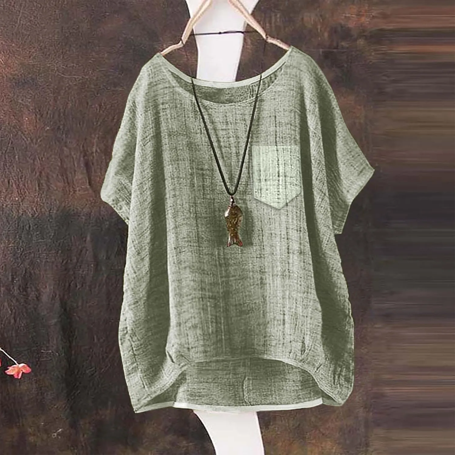 Women Linen Button Down Shirt Down Short Sleeve Top T Shirt Loose Fit V Neck Button Down Henley Shirts