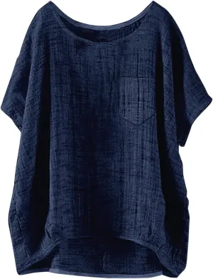 Women Linen Button Down Shirt Down Short Sleeve Top T Shirt Loose Fit V Neck Button Down Henley Shirts