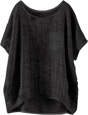 Women Linen Button Down Shirt Down Short Sleeve Top T Shirt Loose Fit V Neck Button Down Henley Shirts