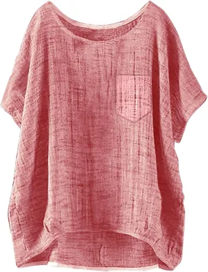 Women Linen Button Down Shirt Down Short Sleeve Top T Shirt Loose Fit V Neck Button Down Henley Shirts