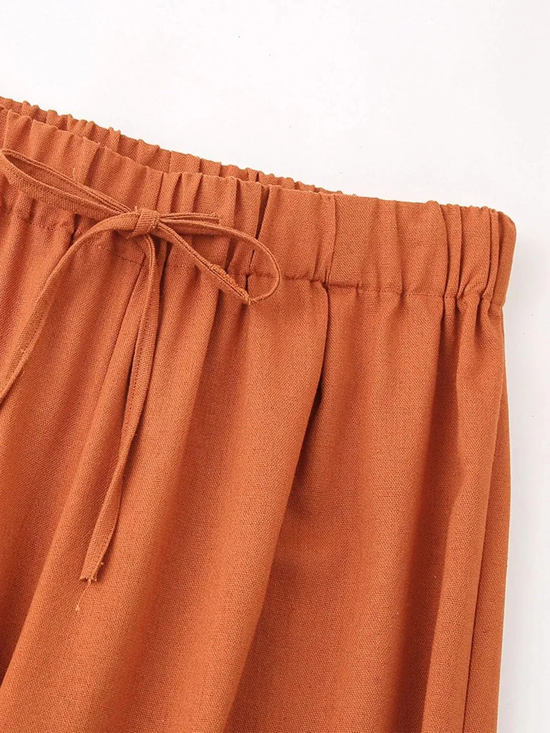 Women Pant Sets Linen Elegant Outfit V Neck Loose Kimono And Wide Leg Trousers Co Ord In Matching Sets