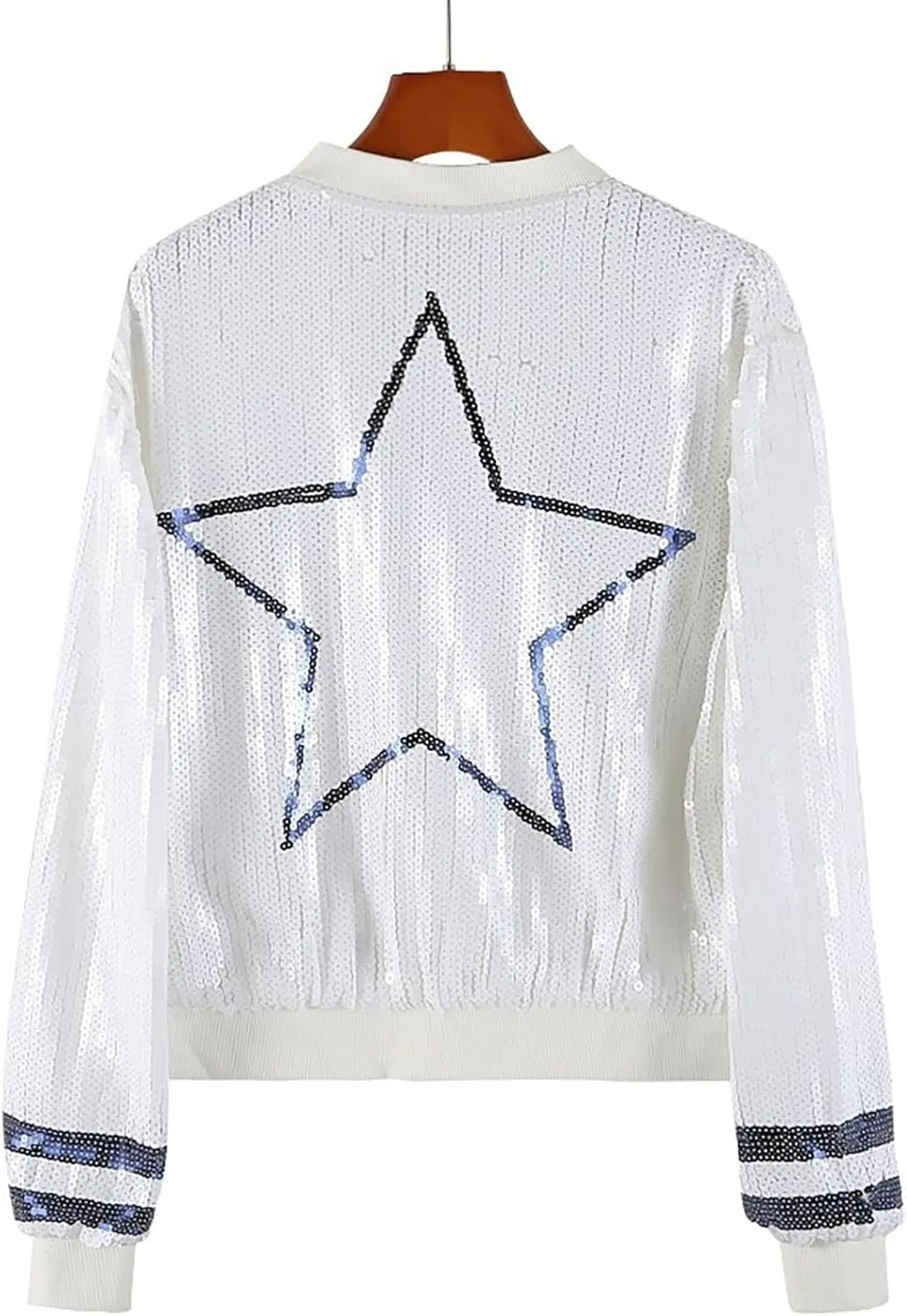 Women Sequins Cow Boy Graphic Zip Up Jacket Casual Cropped Long Sleeve Party Outwear Glitter Party Shiny Trends Outfit