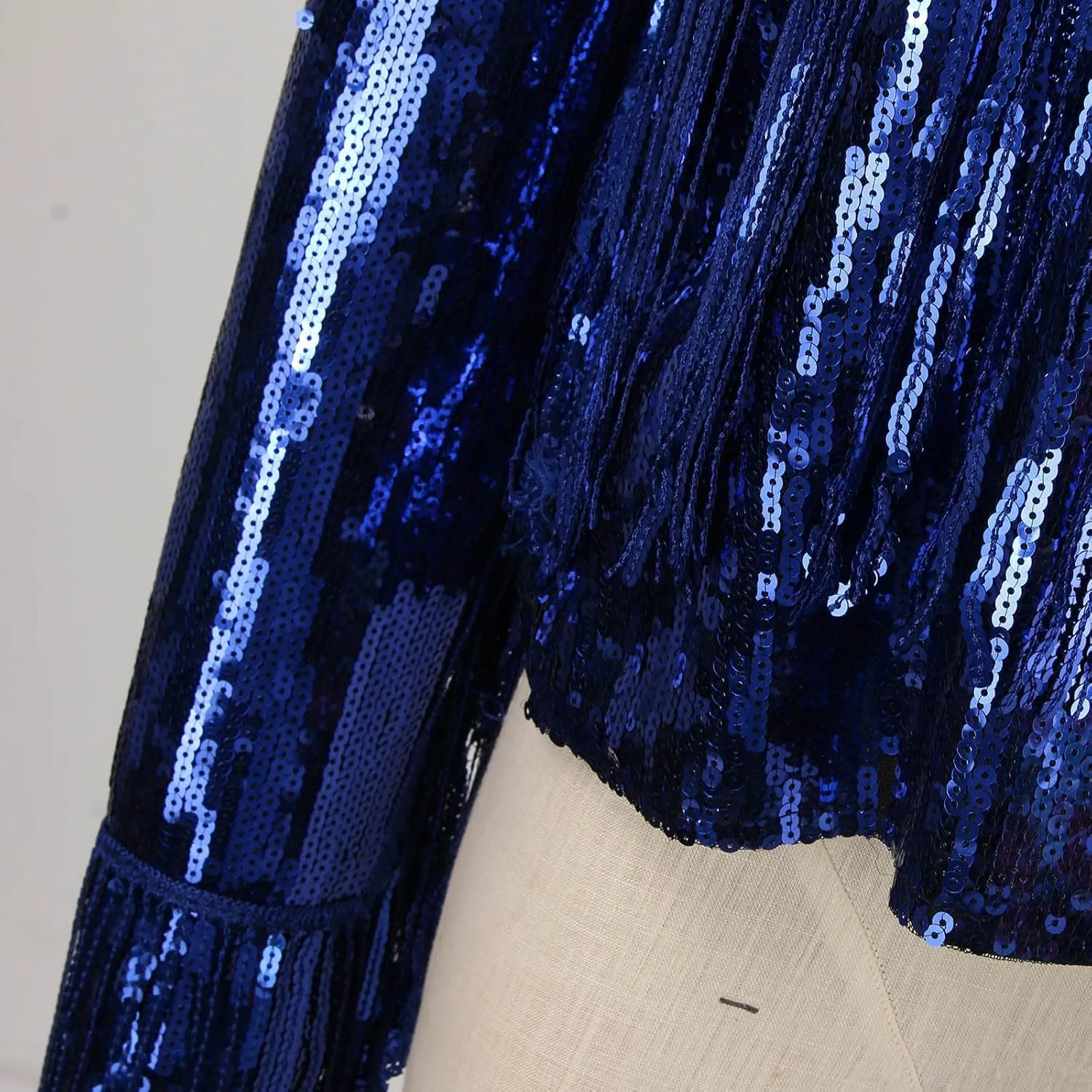 Women Sequins Fringe Jacket Casual Cropped Long Sleeve Disco Party Outwear Glitter Party Shiny Bridal Trends Outfits