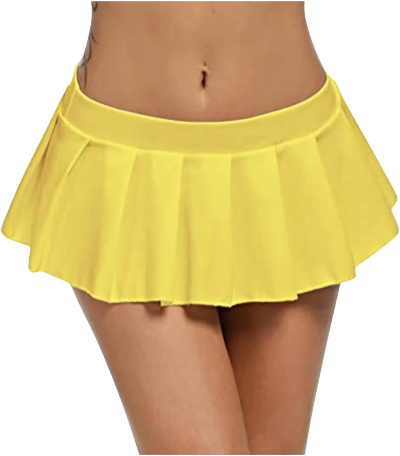 Women Sexy Role Play Pleated Mini Skirt Ruffle Lingerie for Schoolgirl Miniskirt Faux Leather Pleated Skirt
