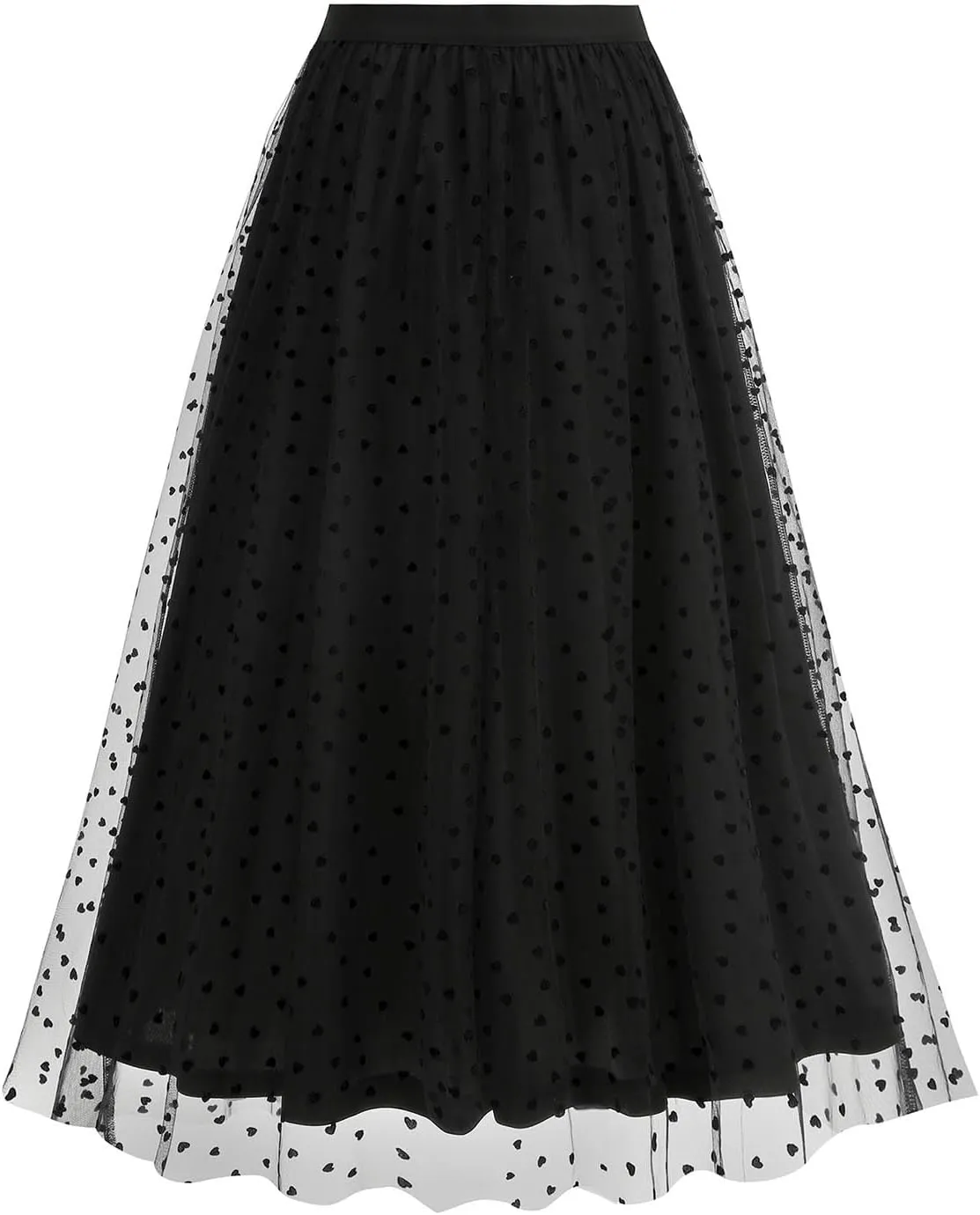 Women Tulle Maxi Skirt High Waist Pleated Ruffle Elastic Waist Midi Skirts Mesh Ballet Prom Party Aline Tutu Skirt