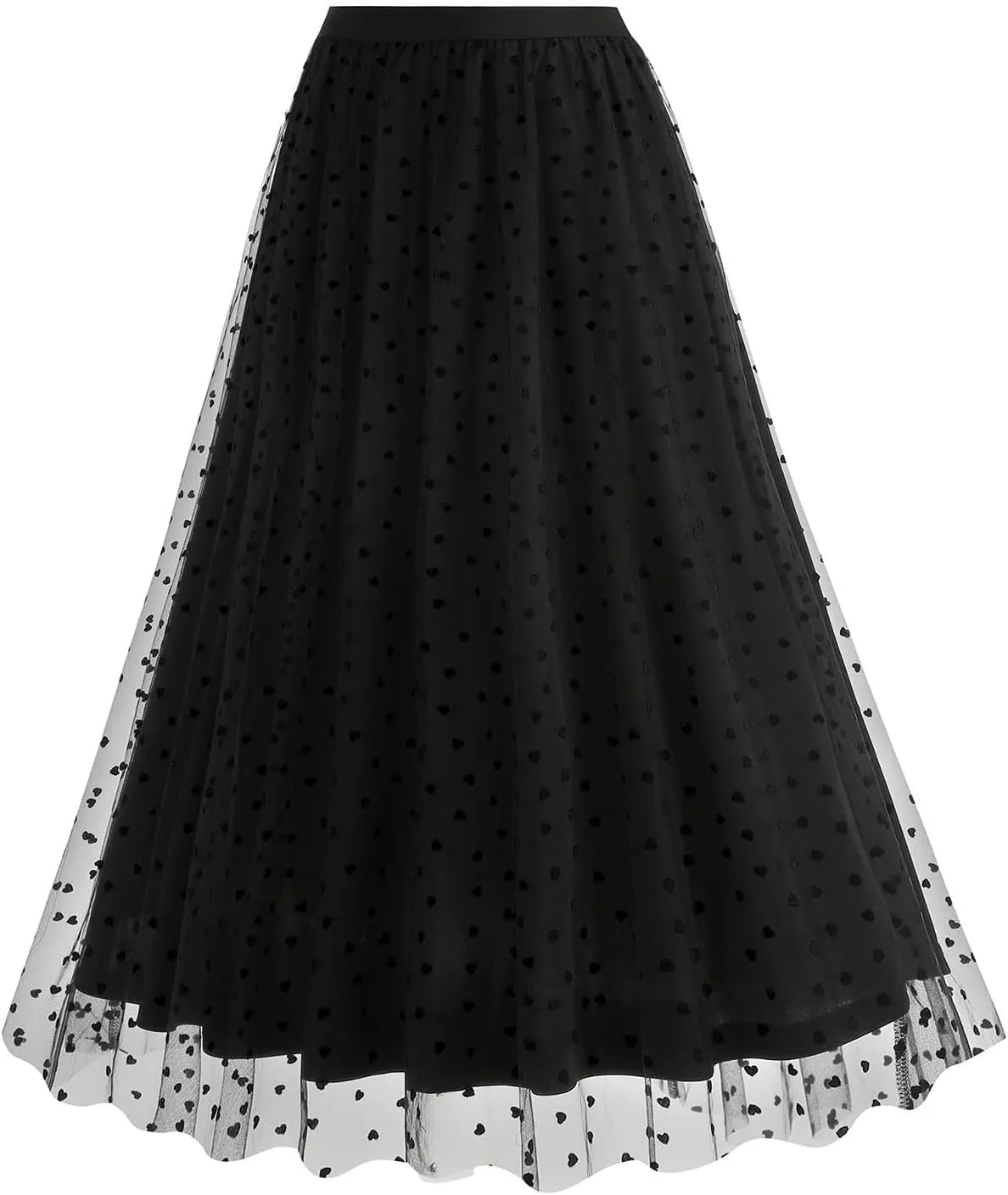 Women Tulle Maxi Skirt High Waist Pleated Ruffle Elastic Waist Midi Skirts Mesh Ballet Prom Party Aline Tutu Skirt
