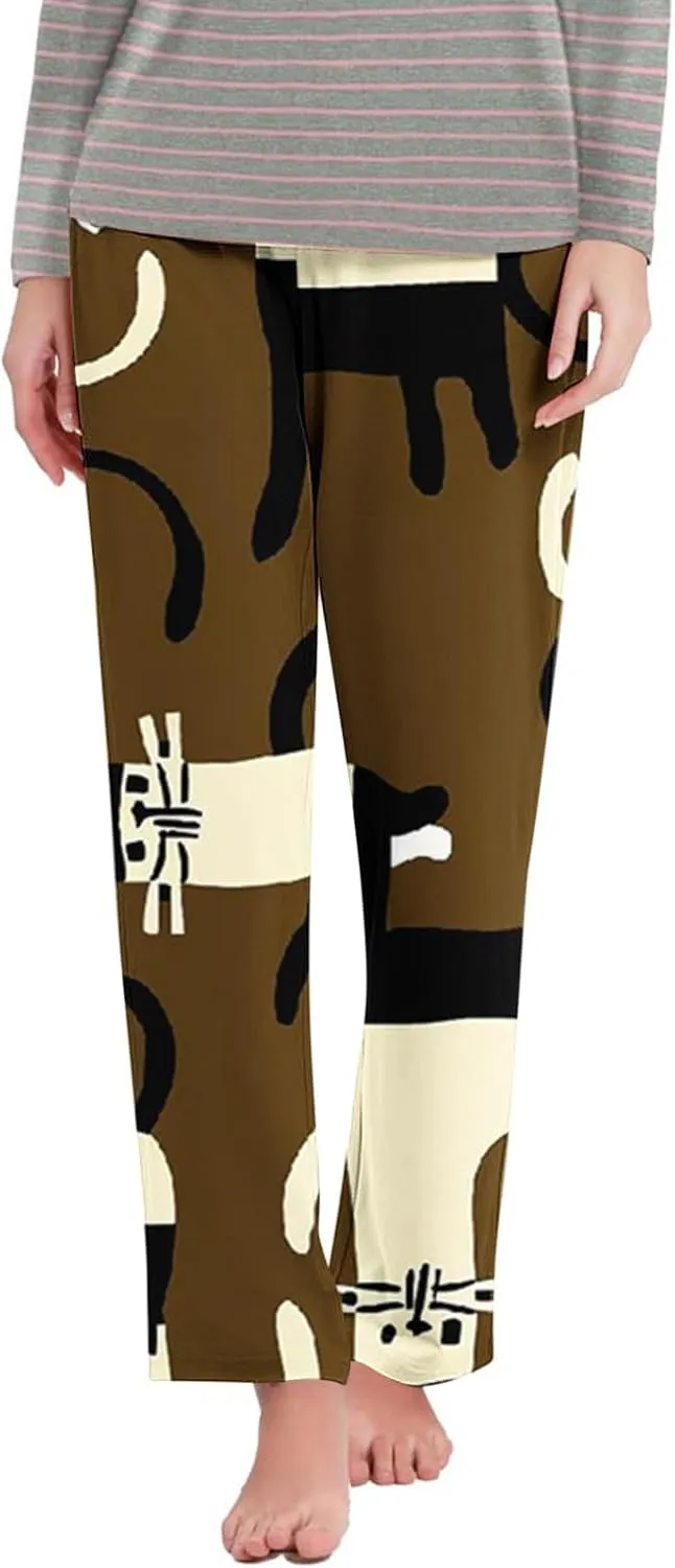 Women Wide Leg Sweatpants High Waisted Drawstring Baggy Jogger Fleece Loose Pajamas Pants with Pockets
